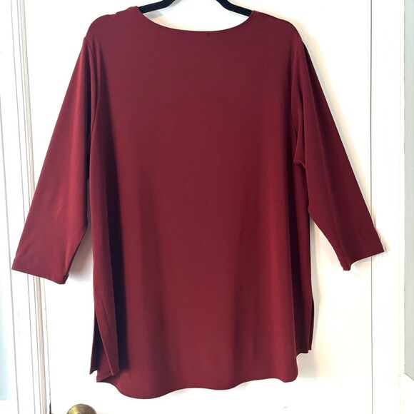 Sympli XL garnet burgundy color tunic scoop neck long sleeve Canada - Picture 4 of 8